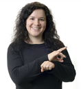 Gebärdensprache junge Frau sagt Glück © Johann Frank / Fotolia.de Gebärdensprache junge Frau sagt Glück